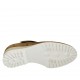 Woman's pump with velcro straps and removable insole in tobacco pierced suede heel 4 - Available sizes:  31, 33, 43, 44, 45