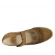 Woman's pump with velcro straps and removable insole in tobacco pierced suede heel 4 - Available sizes:  31, 33, 43, 44, 45