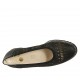 Decolté da donna con plantare estraibile in pelle forata nera tacco 4 - Misure disponibili: 31, 32, 33, 34, 42, 43, 44, 45