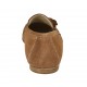 Mocasín para mujer con borlas en gamuza color cuero tacon 1 - Tallas disponibles:  43, 44