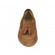 Mocasín para mujer con borlas en gamuza color cuero tacon 1 - Tallas disponibles:  43, 44