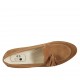 Mocassino da donna con nappine in camoscio color cuoio tacco 1 - Misure disponibili: 43, 44