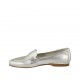 Woman's loafer in silver laminated leather heel 1 - Available sizes:  43