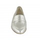 Woman's loafer in silver laminated leather heel 1 - Available sizes:  43