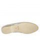 Mocassin pour femmes en cuir lamé argent talon 1 - Pointures disponibles:  43