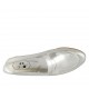 Mocassino da donna in pelle laminata argento tacco 1 - Misure disponibili: 43