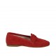 Mocassino da donna in camoscio rosso tacco 1 - Misure disponibili: 33, 42, 43, 44