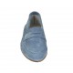 Woman's mocassin in light blue suede heel 1 - Available sizes:  42, 43