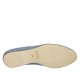 Woman's mocassin in light blue suede heel 1 - Available sizes:  42, 43