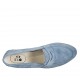 Woman's mocassin in light blue suede heel 1 - Available sizes:  42, 43