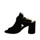Sandale pour femmes avec courroie en daim noir talon 7 - Pointures disponibles:  32, 33, 34, 42, 45