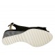 Sandale pour femmes avec noeud en daim noir et imprimé blanc talon compensé 6 - Pointures disponibles:  34, 42, 43, 44