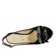 Sandale pour femmes avec noeud en daim noir et imprimé blanc talon compensé 6 - Pointures disponibles:  34, 42, 43, 44