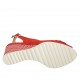 Sandalo da donna con fiocco in camoscio rosso e stampato bianco zeppa 6 - Misure disponibili: 32, 42