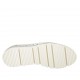 Zapato para mujer con elasticos en piel perforada blanca y laminada plateada cuña 3 - Tallas disponibles:  32, 33, 34, 42, 43, 44