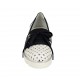 Scarpa accollata da donna con stringhe ed elastico in pelle forata bianca e pelle e pelle laminata blu zeppa 3 - Misure disponibili: 32, 33, 34, 42, 43, 44, 45