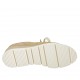 Chaussure à lacets pour femmes en daim beige, cuir lamé platine et tissu pailleté or talon compensé 3 - Pointures disponibles:  33, 42, 43, 44, 45