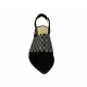 Slingback für Damen mit bedrucktem Gummiband aus schwarzem Wildleder Absatz 5 - Verfügbare Größen:  32, 33, 34, 42, 44