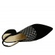 Slingback für Damen mit bedrucktem Gummiband aus schwarzem Wildleder Absatz 5 - Verfügbare Größen:  32, 33, 34, 42, 44