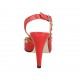 Chanel pour femmes en cuir rouge avec goujons talon 9 - Pointures disponibles:  32, 34, 42, 45