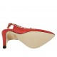 Slingback für Damen aus rotem Leder mit Nieten Absatz 9 - Verfügbare Größen:  32, 34, 42, 45