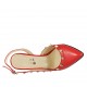 Slingback für Damen aus rotem Leder mit Nieten Absatz 9 - Verfügbare Größen:  32, 34, 42, 45