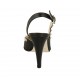 Woman's slingback pump with studs in black leather heel 9 - Available sizes:  34