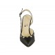 Slingback für Damen aus schwarzem Leder mit Nieten Absatz 9 - Verfügbare Größen:  34