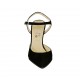 Woman's slingback pump with strap in black suede heel 9 - Available sizes:  32, 33, 42