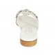 Sabot infradito con strass da donna in pelle bianca tacco 2 - Misure disponibili: 32, 42, 43, 44, 45