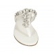 Sabot infradito con strass da donna in pelle bianca tacco 2 - Misure disponibili: 32, 42, 43, 44, 45