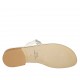 Chanclas de dedo con estrás para mujer en piel blanca tacon 2 - Tallas disponibles:  32, 42, 43, 44, 45