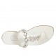 Mules entredoigt avec strass pour femmes en cuir blanc talon 2 - Pointures disponibles:  32, 42, 43, 44, 45