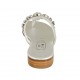Sabot infradito con strass da donna in pelle argento tacco 2 - Misure disponibili: 32, 33, 43, 44