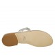 Sabot infradito con strass da donna in pelle argento tacco 2 - Misure disponibili: 32, 33, 43, 44