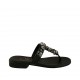Chanclas de dedo para mujer con estrás en piel negra tacon 2 - Tallas disponibles:  33, 34, 43