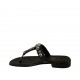Chanclas de dedo para mujer con estrás en piel negra tacon 2 - Tallas disponibles:  33, 34, 43