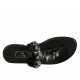 Chanclas de dedo para mujer con estrás en piel negra tacon 2 - Tallas disponibles:  33, 34, 43