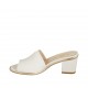 Sabo abierto para mujer en piel blanca tacon 5 - Tallas disponibles:  32, 43