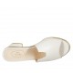 Sabo abierto para mujer en piel blanca tacon 5 - Tallas disponibles:  32, 43