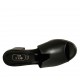 Woman's open mules in black leather heel 5 - Available sizes:  32, 34, 43, 45