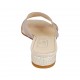 Woman's open mules in rose laminated leather and fabric heel 2 - Available sizes:  32, 33, 34, 42, 43, 44, 45