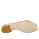 Woman's open mules in rose laminated leather and fabric heel 2 - Available sizes:  32, 33, 34, 42, 43, 44, 45