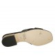 Offene Pantolette für Damen aus schwarzem laminiertem Leder und beigeplatinfarbenem Stoff Absatz 2 - Verfügbare Größen:  32, 33, 34, 42, 43, 44, 45