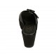 Sabot da donna in pelle e pelle laminata stampata nera con fibbia zeppa 6 - Misure disponibili: 42, 44