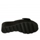 Sabot da donna in pelle e pelle laminata stampata nera con fibbia zeppa 6 - Misure disponibili: 42, 44