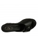 Sabot da donna in pelle e pelle laminata stampata nera con fibbia zeppa 6 - Misure disponibili: 42, 44