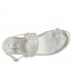 Sandale entredoigt pour femmes avec strass en cuir argent talon 2 - Pointures disponibles:  32, 33, 34, 42, 43, 44, 45