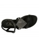 Sandale pour femmes en cuir imprimé noir avec courroie et strass talon 2 - Pointures disponibles:  33, 34