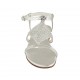 Woman's sandal in silver printed leather with strap and rhinestones heel 2 - Available sizes:  32, 34, 44, 45